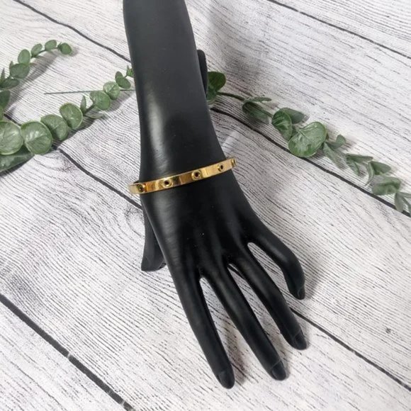 KATE SPADE Heavy Metals Gold Hinged Bangle Bracelet - Picture 1 of 4